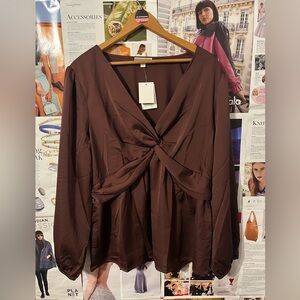 Sheer Knot Tied Blouse